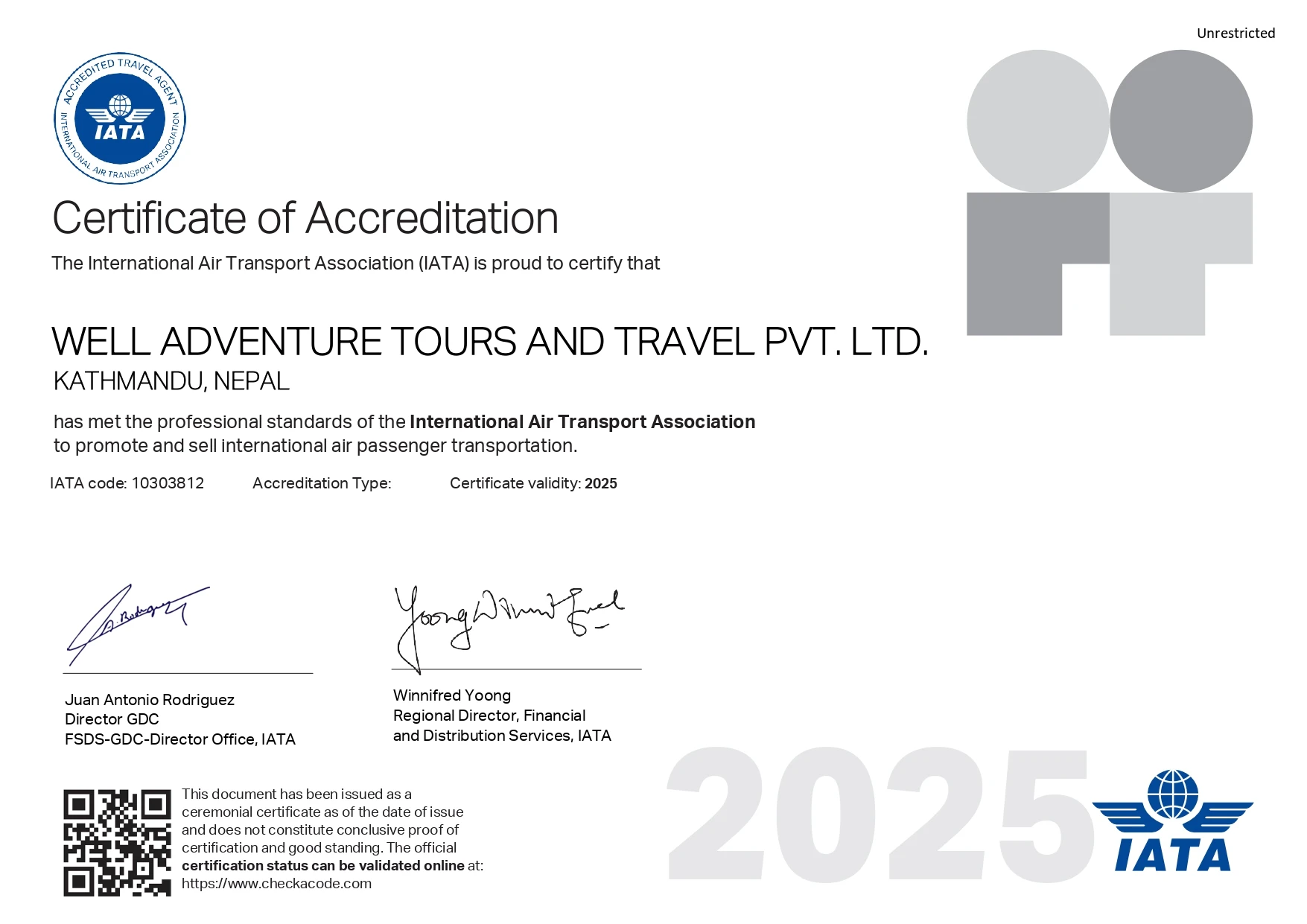 IATA Certificate